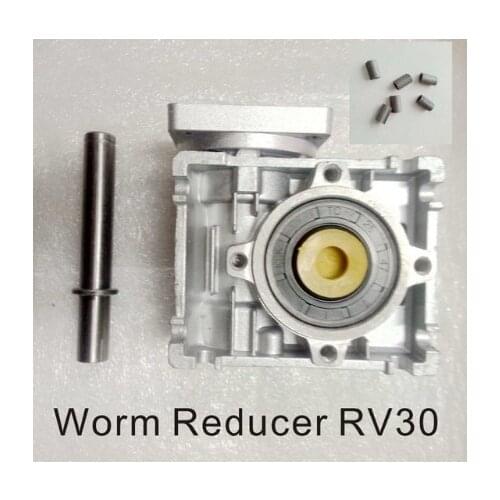 5:1 to 80:1 Worm Reducer RV030 Worm Gearbox Speed Reducer With Shaft Sleeve Adaptor for 6.35mm Input Shaft of Nema 23 Motor