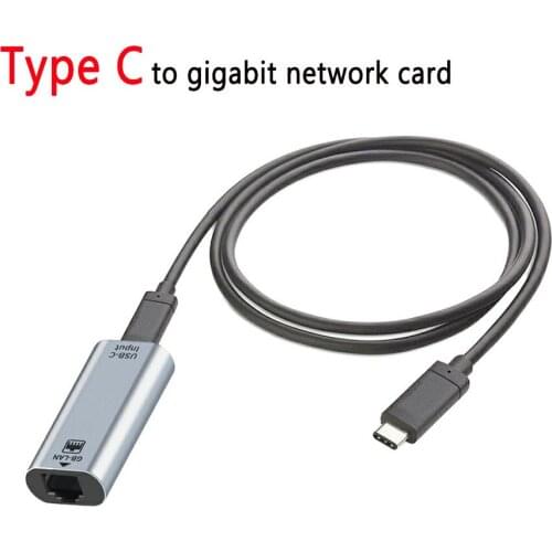 1m Type-c To Gigabit Ethernet Adapter 1000Mbps High Speed Mini Portable Network Card Computer Accessories Home Office Easy Use