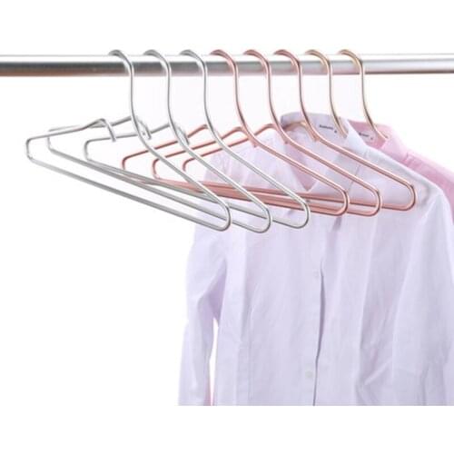 10 pcs/lot 40cm High-grade Aluminum Metal Suit Hangers Heavy Duty Clothes Hanger Dry-wet Clothing Hanging