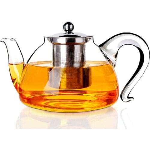 1000ml | 1200ml Blooming and loose leaf tea Teapot with Removable Infuser Microwavable and stovetop Safe Tea Pot and Strainer