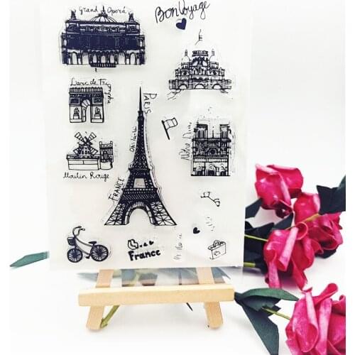 11*16CM Hot selling Iron tower transparent clear stamp / silicone seal roller stamp DIY scrapbook album / card production