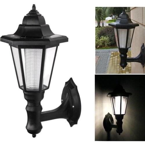 2PCS Solar Powered LED Outdoor Garden Fence Wall Lantern Hexagonal Light Lamp New Arrival