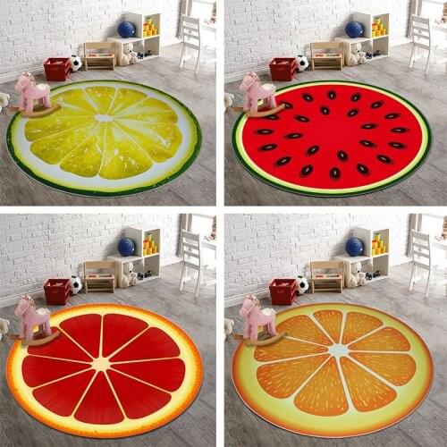 3D Print Fruits Round Carpet Bed Living Room Soft Rug Non-slip Bathroom Mat Table Chiar Yoga Floor Mat for Kids Room Home Decor