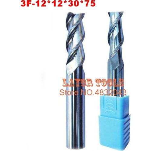 3f-12,hrc50,carbide Square Flatted End Mill,3flute Milling Cutter For Aluminum Endmill Tools Carbide Cnc End Mill Router Bits