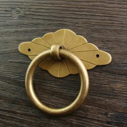 4PCS Chinese style copper medicine cabinet small handle drawer handle antique furniture hardware accessories classic hanging