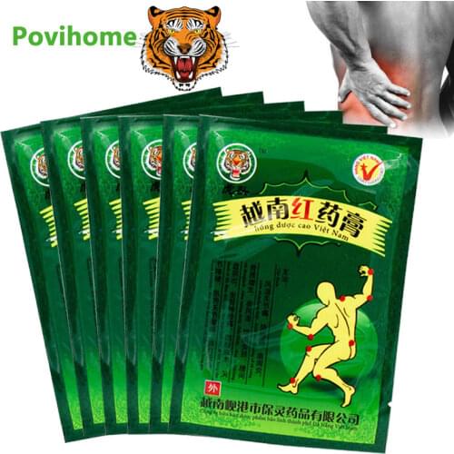 Povihome 48pcs/6bags Vietnam Red Tiger Balm Plaster White Meridians Relief Patch Body Muscle Pain Relieving Massager C077