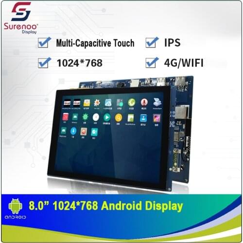 8.0" 1024X768 Android Industrial Grade WIFI 4G IPS TFT LCD Module Display Screen with w/ Multi-Capacitive Touch Panel
