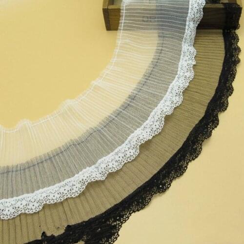 ClothingDIY Accessories Decorative Lace Delicate Mesh PleatedLace Black and White Fabric Sewing Needlework Dress Clothes Lace