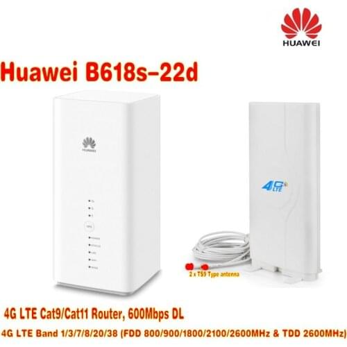 Huawei B618s-22d 4G LTE VoIP CPE Wireless Router plus 4G LTE MIMO 49dBi TS9 Connector