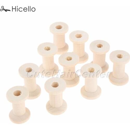 10PCS Wooden Thread Spools Cylinder bobbin reel Needlework Sewing Tool Craft DIY winding Spool 30mm height Hicello