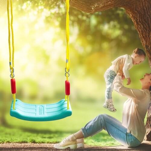 Kids Outdoor Swing Set Pe Plastic Swing Seat With Adjustable Rope Kids Tree Swing Seat Outdoor Indoor Garden Game