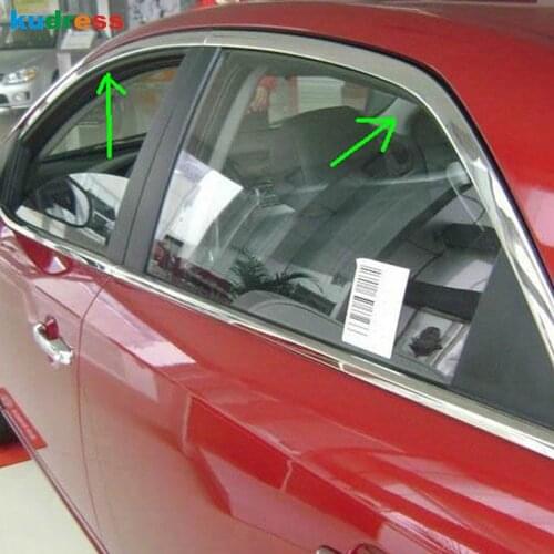 For Kia Forte 2010 2011 2012 Car Styling Stainless Car Window Trim Upper Sill Covers Auto Accessories