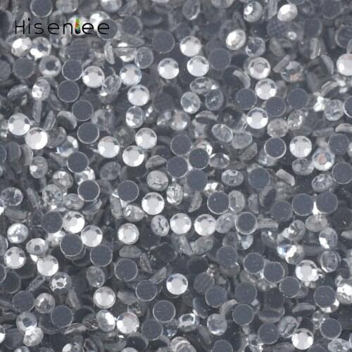 Hisenlee SS6-SS30 DMC Crystal Clear Hotfix Rhinestones Glass Crystal Flat back Hotfix Stones for Clothing decoration