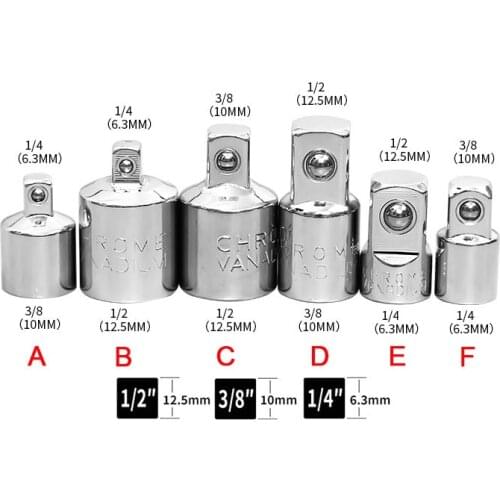 Mintiml 1/4" 3/8" 1/2" Ratchet Wrench Adapter Chrome Vanadium Steel Sleeve Adapter Drive Socket Converter Wrench-sleeve Joint