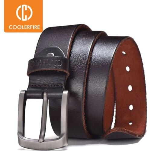 Men Belts Casual Top Full Grain Genuine Leather Complete Cowhide Up To 4MM With Durable Buckle For Jeans JTC015