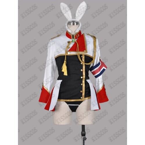 [Customize]Anime Umineko No Naku Koro Ni Figure Shesuta Sisters Army Rabbit Girl Military Uniform Halloween Cosplay Costume