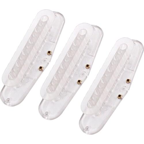 Pack of 3 Transparent Electric Guitar Neck Single Coil Pickup Bobbin Model 48mm DIY