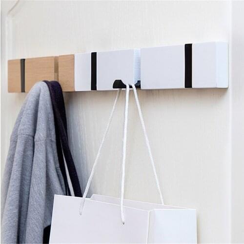 Wall Hooks Hangers Solid Wood Wall Hangers Hooks Clothes Shelf Bathroom Towel Coat Shelf Clothes Hat Wall Row Hook Key Holder