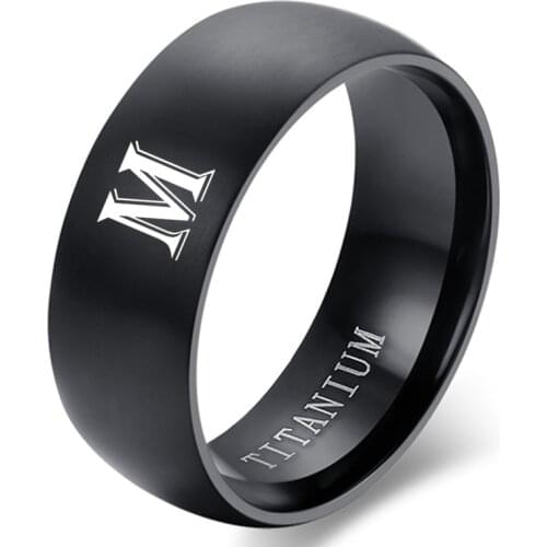 Personalised Initial Ring Engrave A to Z Alphabet Stainless Steel Signet Blank Plain Ring Band 12 Zodiac Ring For Men and Women
