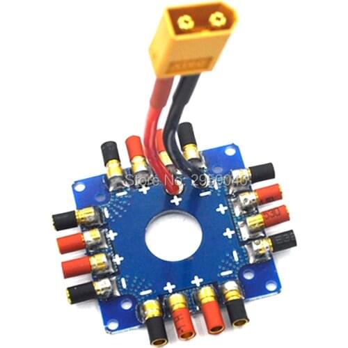 ESC Power supply Distribution Board Connection Board with XT60 T Plug 3.5mm banana bullet connectors For RC drone