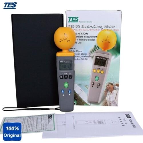 Portable Electromagnetic Radiation Detectors Digital ElectroSmog Tester RF Detector EMF Meter Frequency 50 MHz to 3.5 GHz TES-92