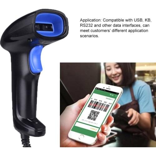 Hot Selling Handheld Wirelress 2.4G Barcode Scanner Free Shipping Wired USB 1D/2D QR Bar Code Reader PDF417 for IOS Android Wins