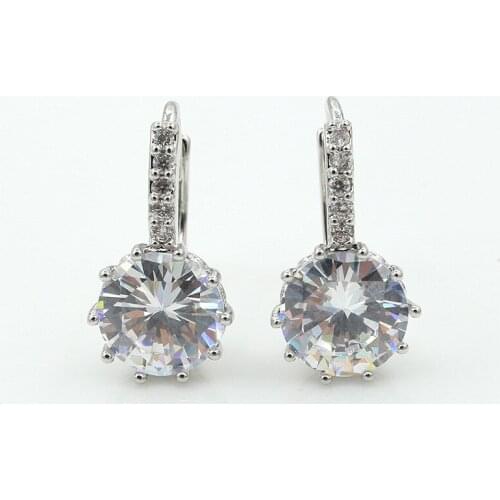New Luxury Many Colors Treasured Big Round Rhinestone Closed piercing Stud Earrings for Women Crystal Fashion Jewelry