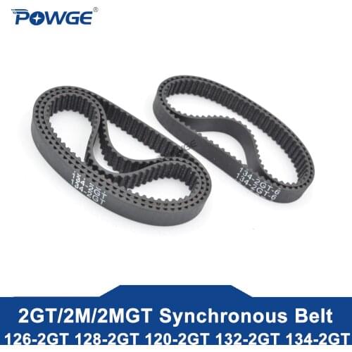 POWGE GT3 2MGT 2M 2GT Synchronous Timing Belt Pitch Length 126/128/130/132/134 Width 6/9mm Teeth 63 64 65 66 67 in Closed-loop