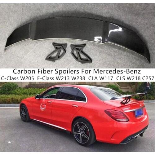 Carbon Fiber Spoilers For Mercedes-Benz C-Class W205 E-Class W213 W238 CLA W117 CLS W218 C257 Wing Lip Spoiler