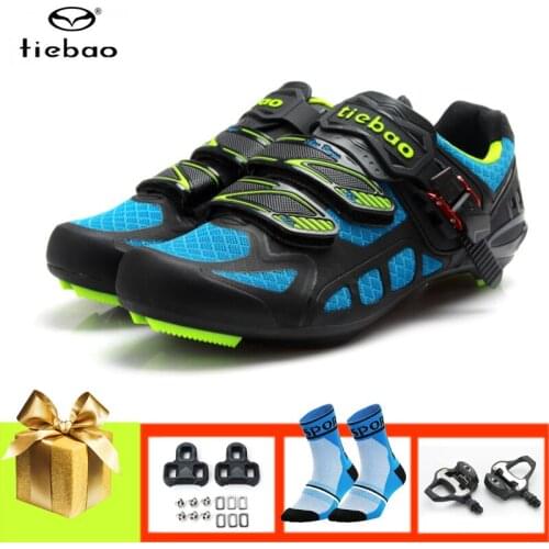 TIEBAO road bike shoes men women mesh breathable self-locking sapatilha ciclismo cycling shoes professional riding bike sneakers