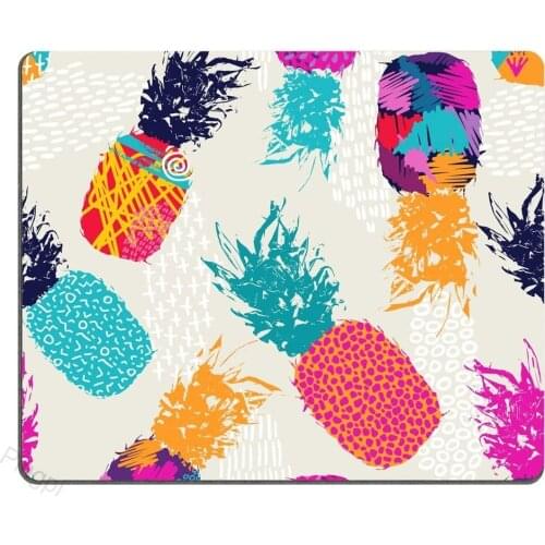 Unique Mouse Pad Custom,Tropical Fruit Watercolor Pineapple Kids Personalized Design Non-Slip Rubber Mousepad