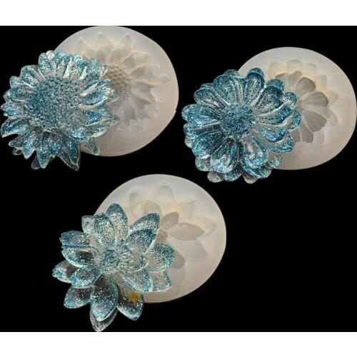 1pcs/lot UV Resin Jewelry Liquid Silicone Mold Flowers Charms Pendant For DIY Charms Making Jewelry