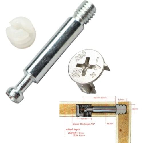 20pcs/lot Three in One Screw Furniture Connector Fixer Eccentric Wheel Nut Connection for Clothes Cabinet Desk Link