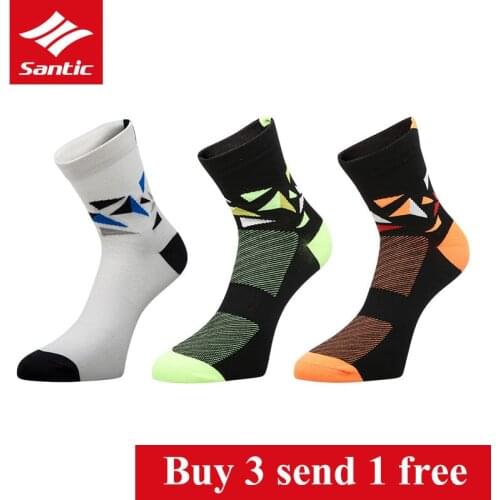 2019 Santic Professional Sport Socks High Quality Protect Feet Cycling Sock Breathable Compression Running Hiking Racing Socks