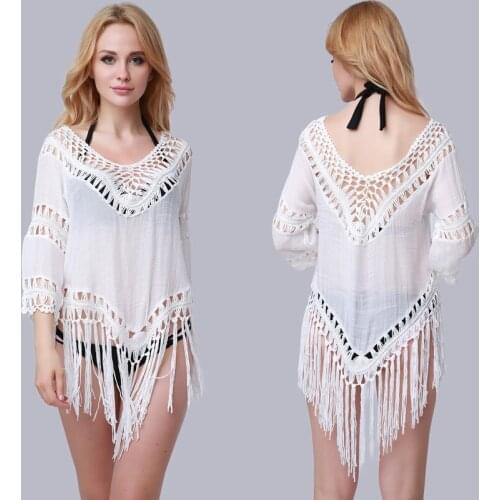 2020 Summer Women Beach Cover Up Ladies Sexy Tassel Swimsuit Tassel Bathing Suit Cover Ups Beach Wear