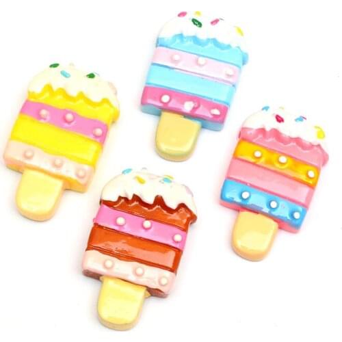 35x21mm Resin Mixed Big Ice Cream Shape Decoration Crafts Flatback Cabochon Embellishments For Scrapbooking DIY Accessories