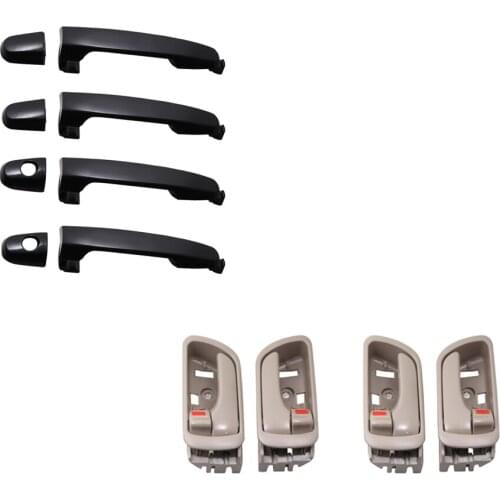 8PCS BLACK OUT AND INTERIOR DOOR HANDLE FOR TOYOTA CAMRY 2002 2003 2004 2005 2006 RH:69205-AA030-B0 LH:69206-AA030-B0