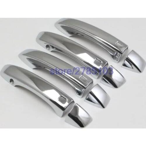 8Pcs/set For Audi Q7 4M 2016 2017 Car Door Side Handle Cover Trim Frame With Smart Key Hole