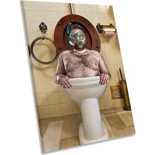 Diy 5D Square Round Diamond Painting Cross Stitch Funny man in the toilet Diamond Embroidery Pattern Full Diamond Mosaic Decor