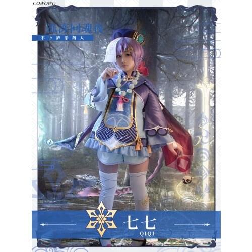 Anime! Genshin Impact Qiqi Game Suit Elegant Lovely Uniform Cosplay Costume Halloween Carnival Party Outfit For Women 2020 NEW