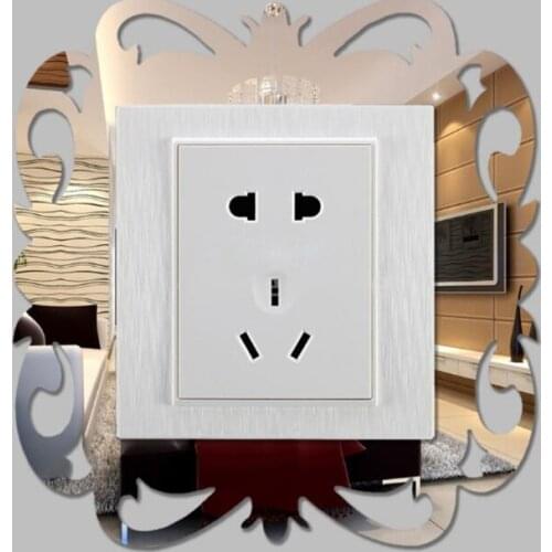 B0KB 4Pcs Mirror Light Switch Wall Decal Surround Sticker Decor DIY 3D Art Removable