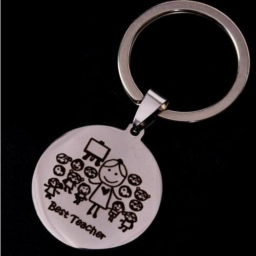 1pcs Stainless Steel Keychain Teacher Thanksgiving Gift TeacherS Day Teacher Auto Student Send Teacher Gift