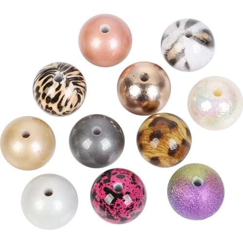 5pcs 20mm Colorful Acrylic beads Loose Round Beads For Jewelry Making DIY Bracelets Necklace Accessories Beads