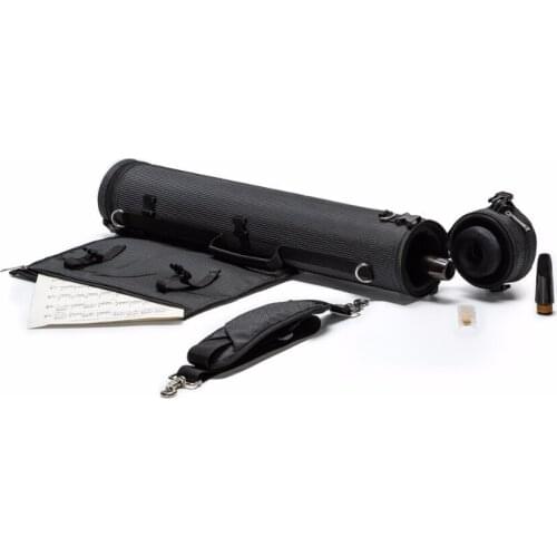 Wooden Bb Clarinet case with colorful stripe pocket