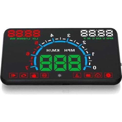 E350 5.8" Screen HUD Car Head Up Display Engine Fault Fuel Alarm Speedometer