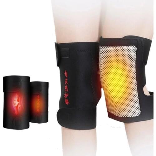 1 Pair Knee Brace Support Pads Adjustable Tourmaline Self heating Magnetic Therapy Knee Protective Belt Arthritis Knee Massager