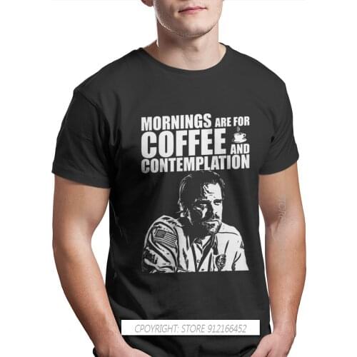 Stranger Things Joyce Jim Mike Eleven Man TShirt Jim Hopper Mornings Coffee Contemplation Basic T-Shirt Harajuku Streetwear