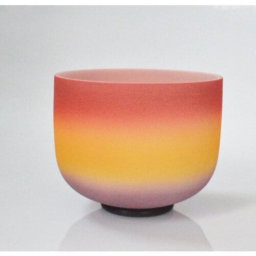 HF 6“or 7” or 8 inches Frosted Crystal Singing Bowl With Rainbow Colorl CDEFGAB