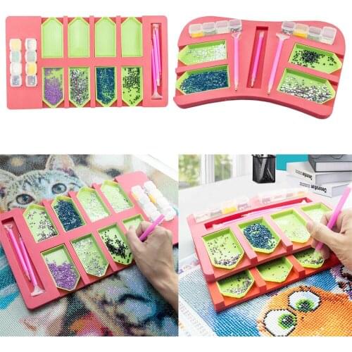 1 Set Multi-Boat Diamond Painting Tray Holder Beading Storage Tray Point Drill Pen Drill Clay Organizer Storage Box DIY Craft