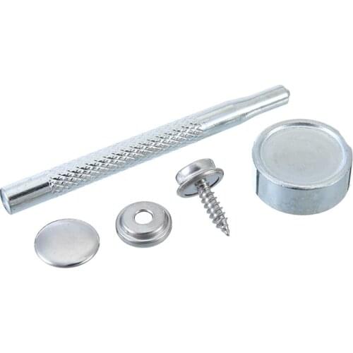 30Set 15mm Snap Fastener Screws Push Button Self-tapping Screw Studs Cover Tool Kit Home DIY Furniture Fastener Tool Accessories